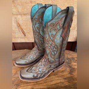 Brand new worn one time Corral Square Toe boots